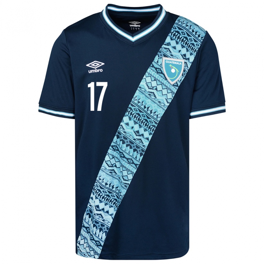 Mujer Camiseta Guatemala Antony Recinos #17 Azul 2ª Equipación 24-26 La Camisa