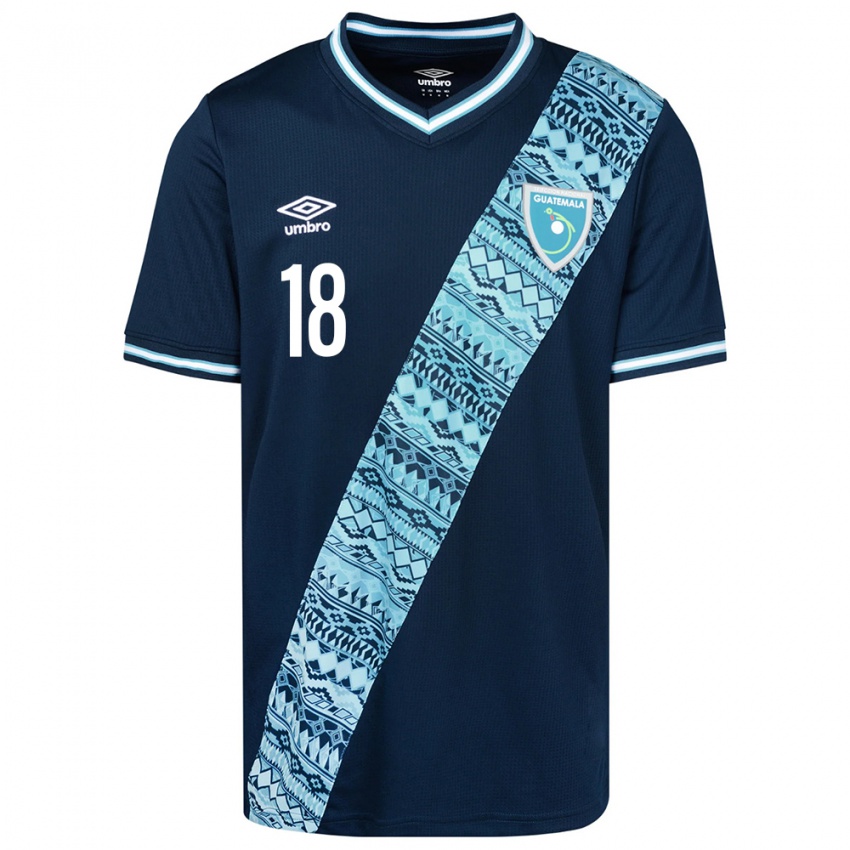 Mujer Camiseta Guatemala Anthony Salamá #18 Azul 2ª Equipación 24-26 La Camisa