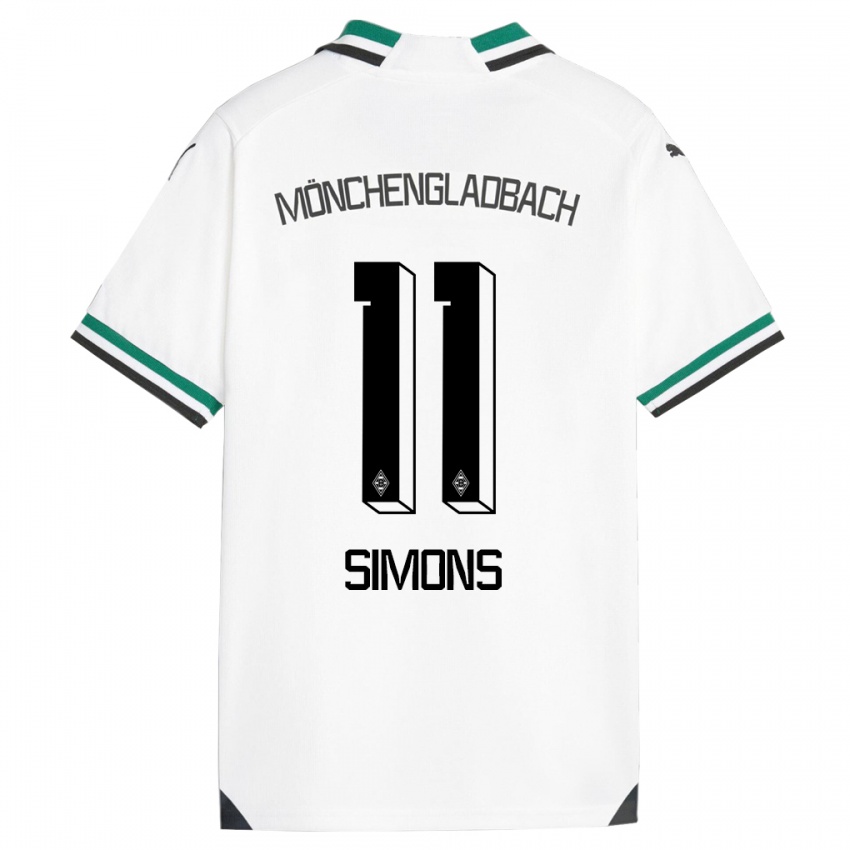 Niño Camiseta Kelly Simons #11 Blanco Verde 1ª Equipación 2023/24 La Camisa