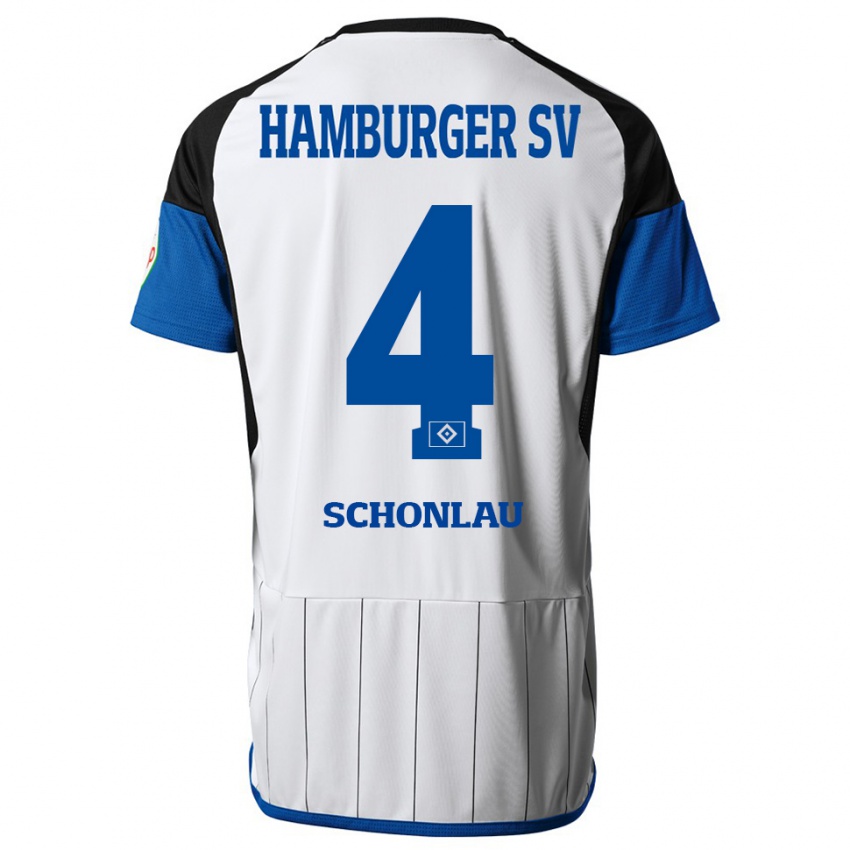 Niño Camiseta Sebastian Schonlau #4 Blanco 1ª Equipación 2023/24 La Camisa