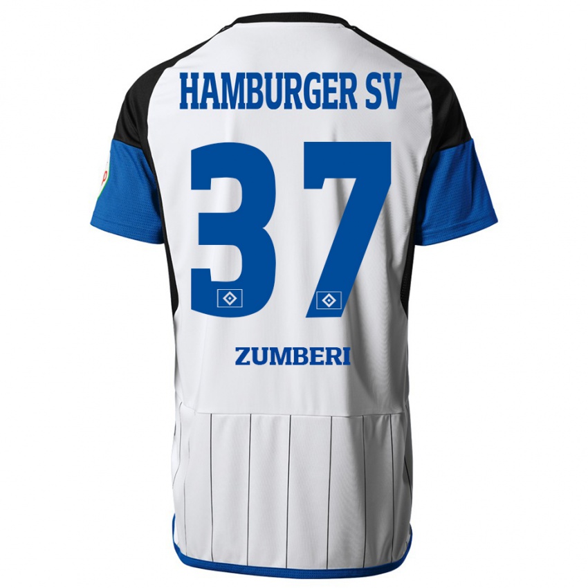 Niño Camiseta Valon Zumberi #37 Blanco 1ª Equipación 2023/24 La Camisa