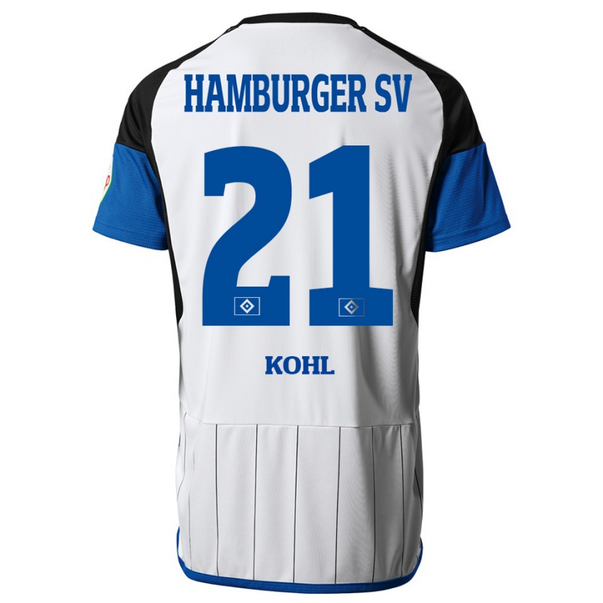 Niño Camiseta Ohene Köhl #21 Blanco 1ª Equipación 2023/24 La Camisa