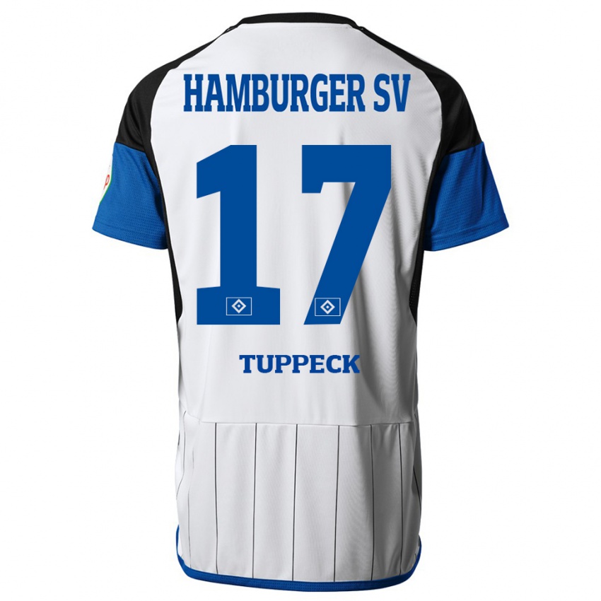 Niño Camiseta Niklas Tuppeck #17 Blanco 1ª Equipación 2023/24 La Camisa