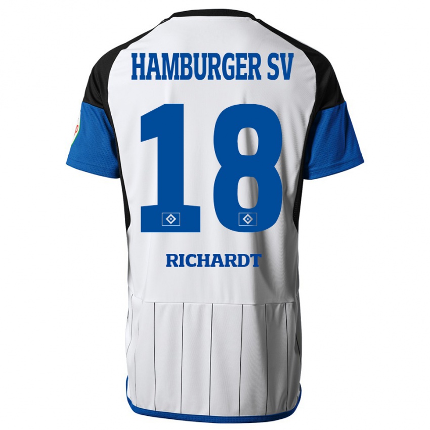 Niño Camiseta Dayo Richardt #18 Blanco 1ª Equipación 2023/24 La Camisa