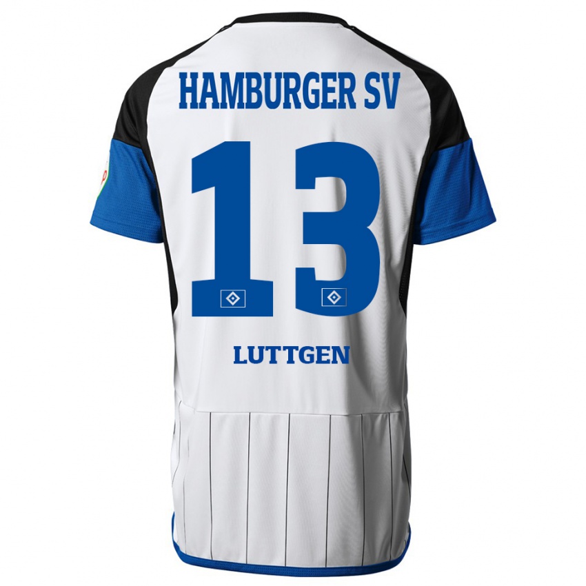 Niño Camiseta Lasse Lüttgen #13 Blanco 1ª Equipación 2023/24 La Camisa