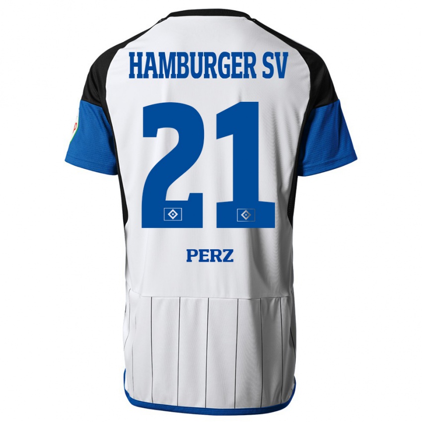 Niño Camiseta Marcel Perz #21 Blanco 1ª Equipación 2023/24 La Camisa