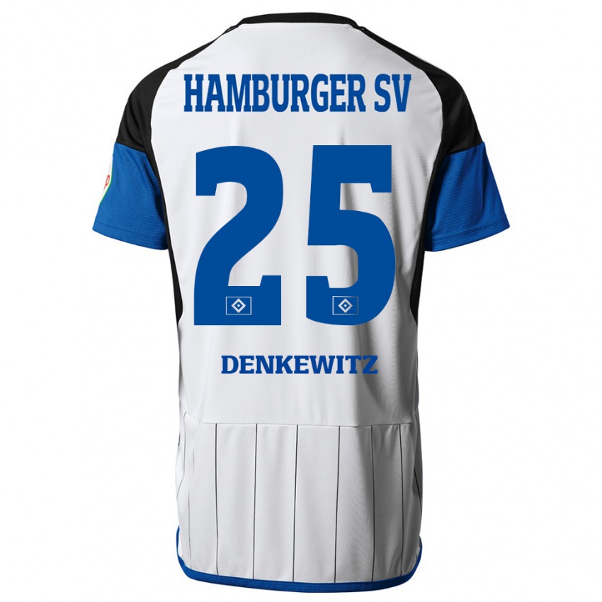 Niño Camiseta Nick Denkewitz #25 Blanco 1ª Equipación 2023/24 La Camisa