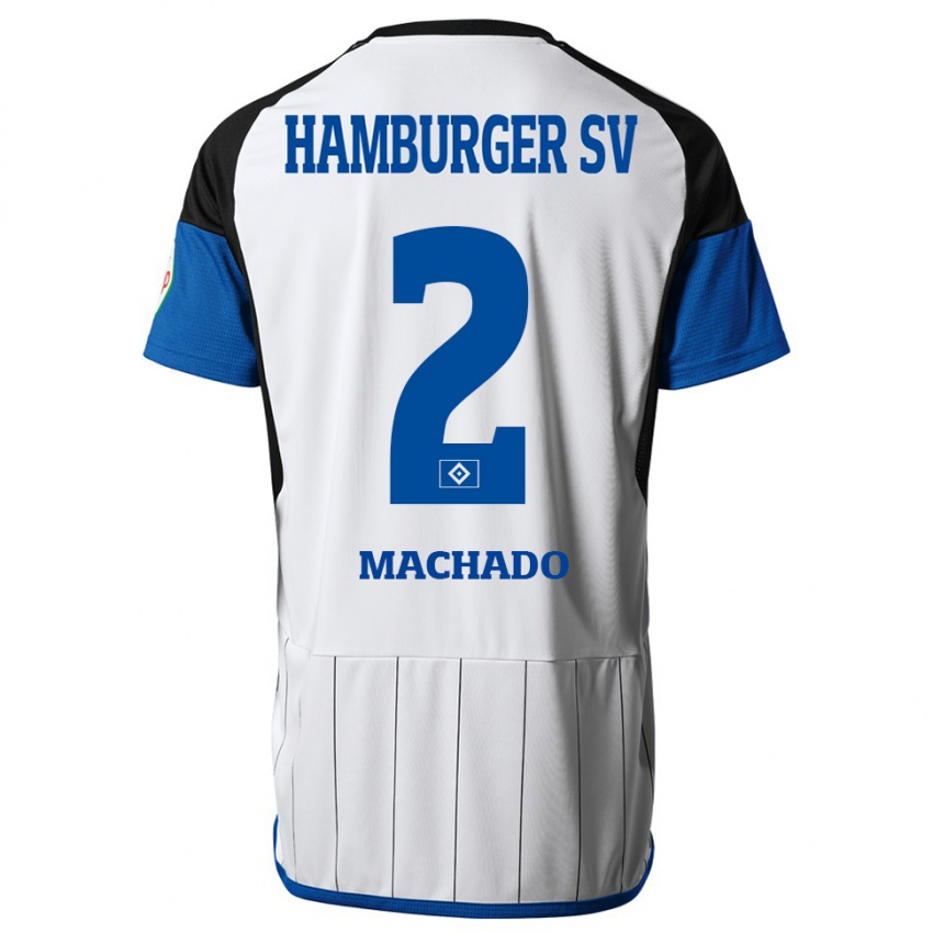 Niño Camiseta Kilian Hölscher Machado #2 Blanco 1ª Equipación 2023/24 La Camisa