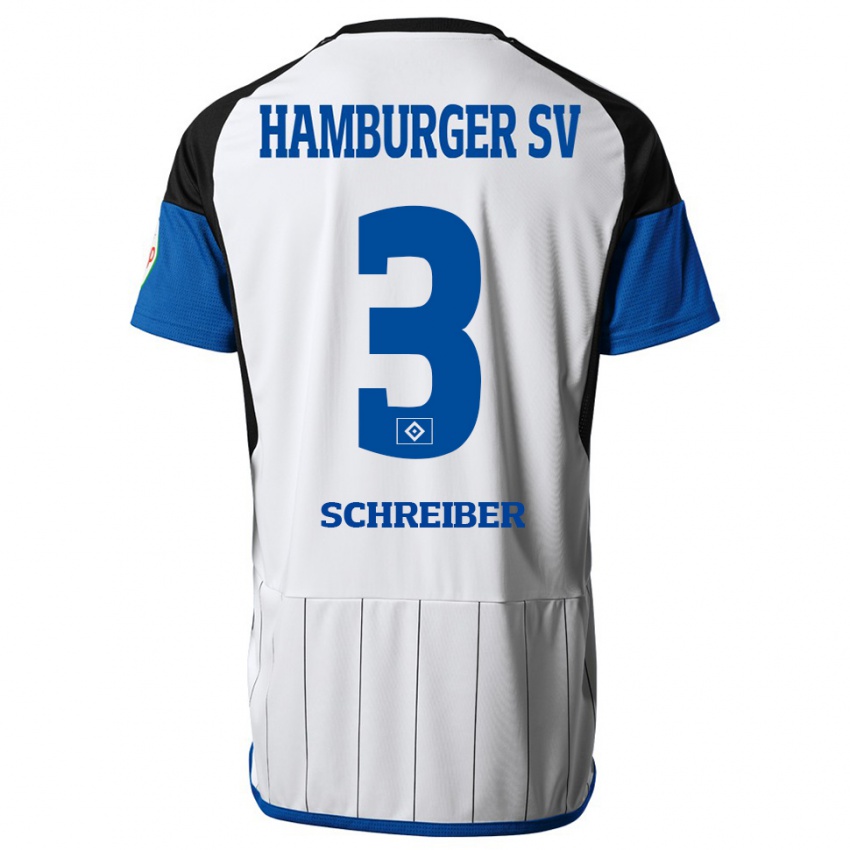 Niño Camiseta David Schreiber #3 Blanco 1ª Equipación 2023/24 La Camisa