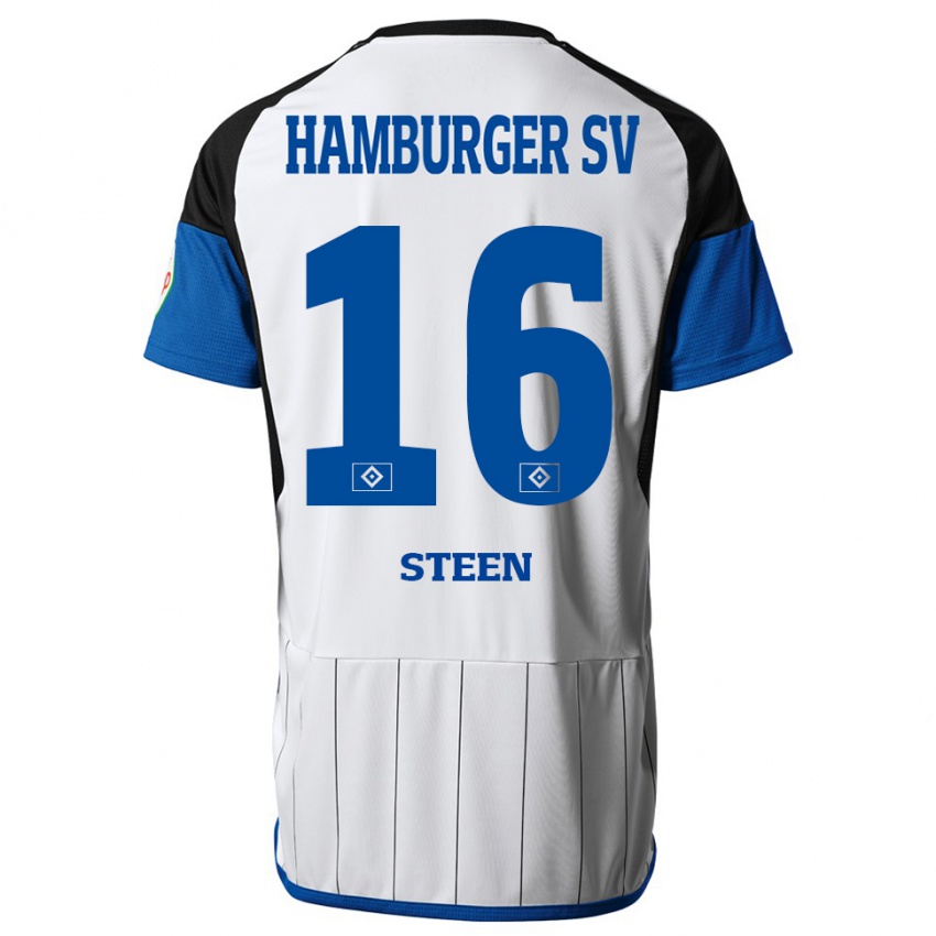 Niño Camiseta Maya Steen #16 Blanco 1ª Equipación 2023/24 La Camisa