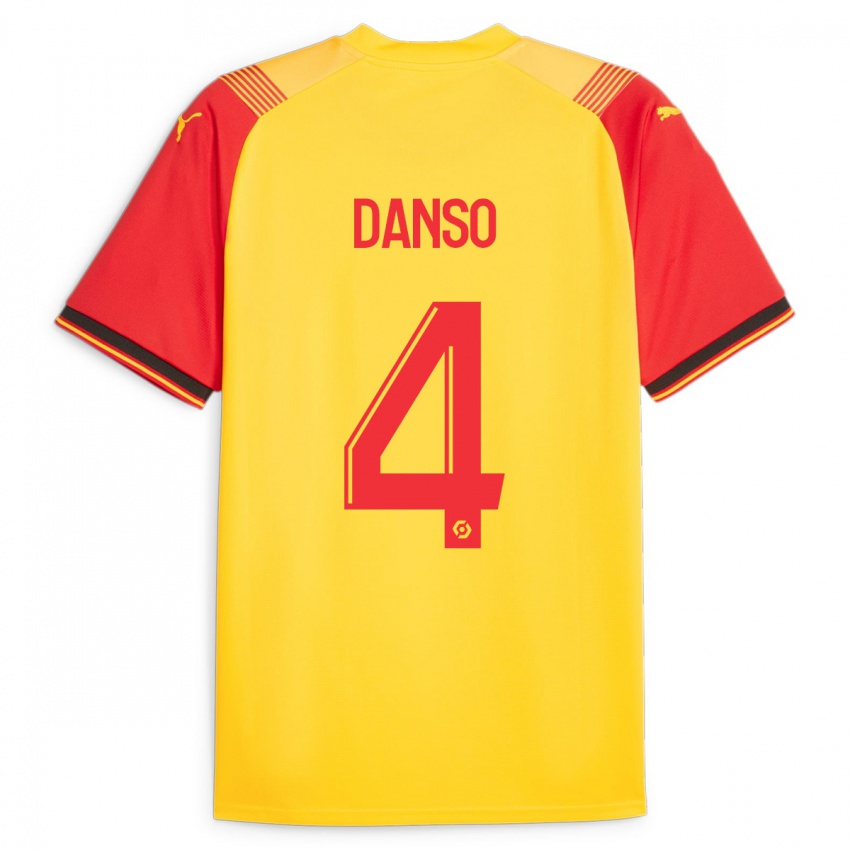 Niño Camiseta Kevin Danso #4 Amarillo 1ª Equipación 2023/24 La Camisa