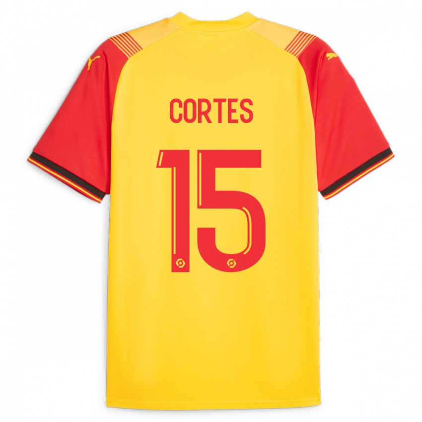 Niño Camiseta Óscar Cortés #15 Amarillo 1ª Equipación 2023/24 La Camisa