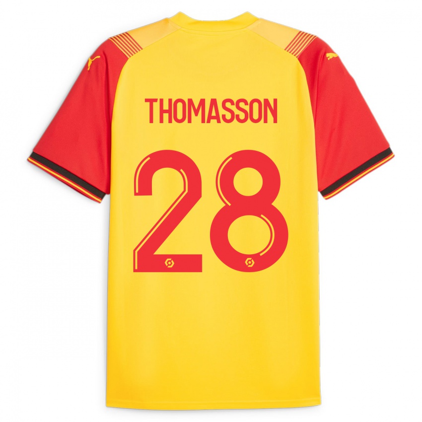 Niño Camiseta Adrien Thomasson #28 Amarillo 1ª Equipación 2023/24 La Camisa