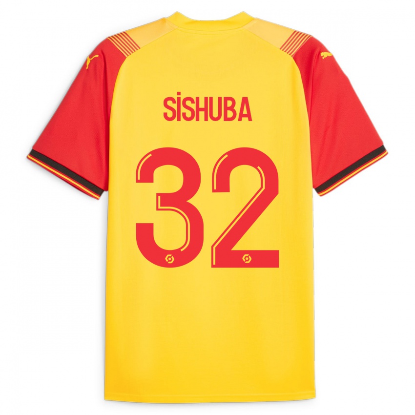 Niño Camiseta Ayanda Sishuba #32 Amarillo 1ª Equipación 2023/24 La Camisa