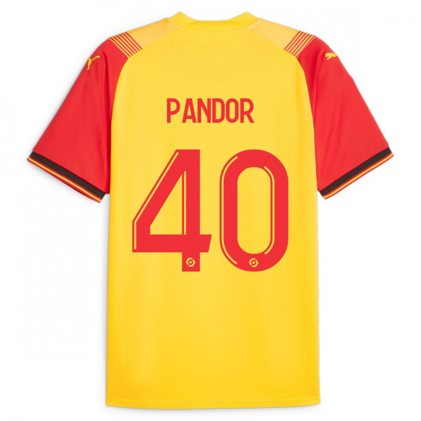 Niño Camiseta Yannick Pandor #40 Amarillo 1ª Equipación 2023/24 La Camisa