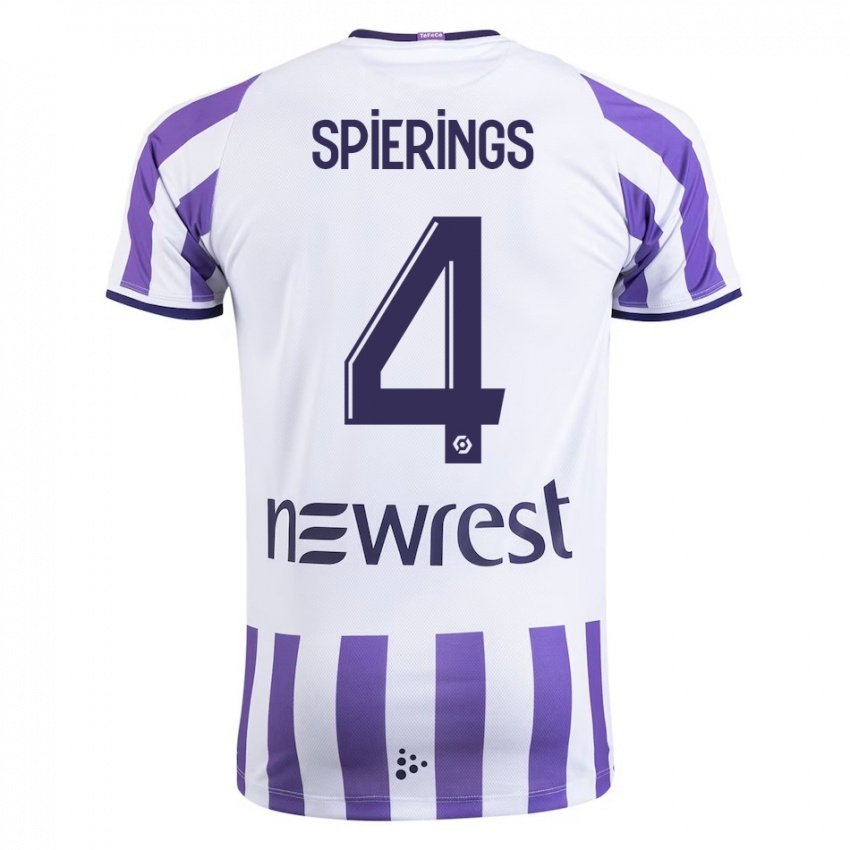 Niño Camiseta Stijn Spierings #4 Blanco 1ª Equipación 2023/24 La Camisa