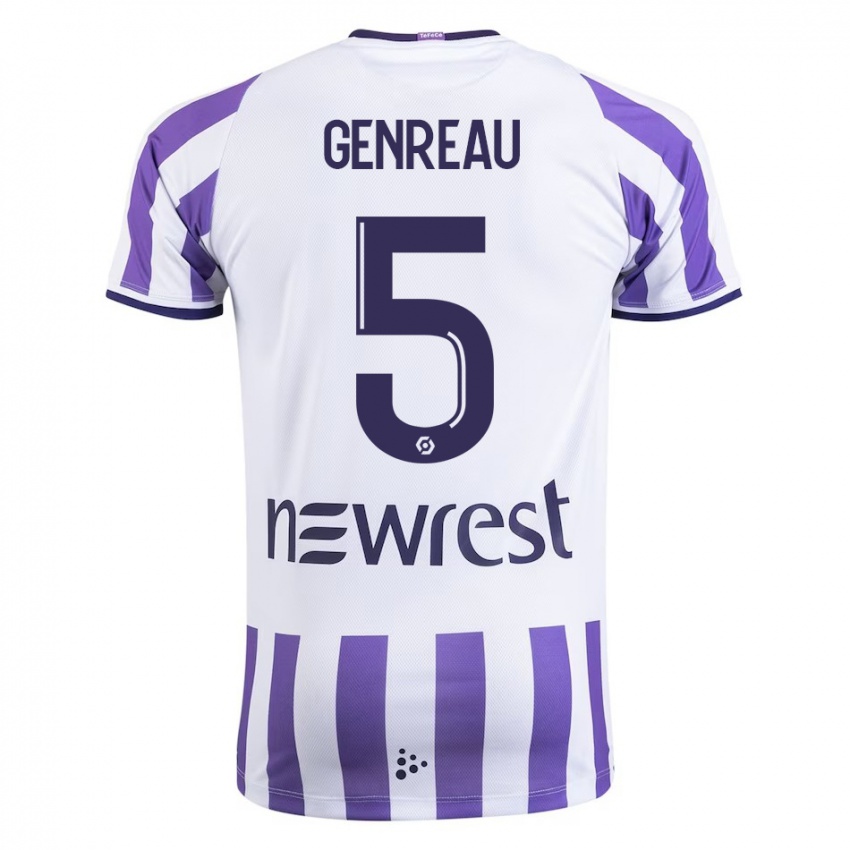 Niño Camiseta Denis Genreau #5 Blanco 1ª Equipación 2023/24 La Camisa