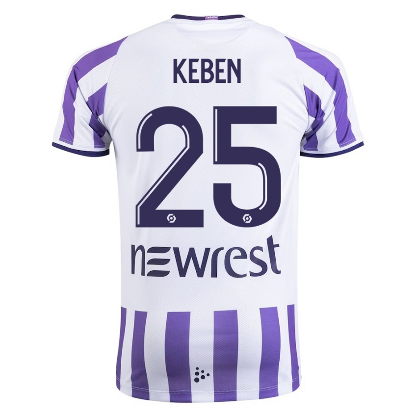 Niño Camiseta Kévin Keben #25 Blanco 1ª Equipación 2023/24 La Camisa