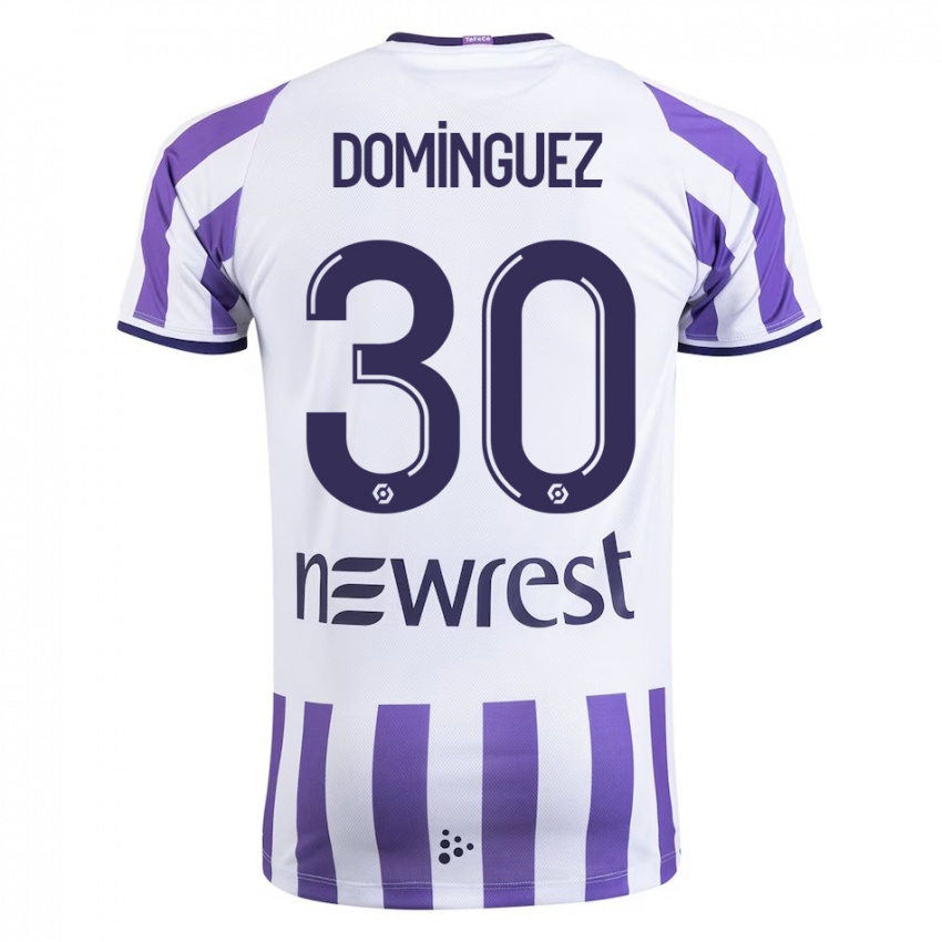 Niño Camiseta Álex Domínguez #30 Blanco 1ª Equipación 2023/24 La Camisa