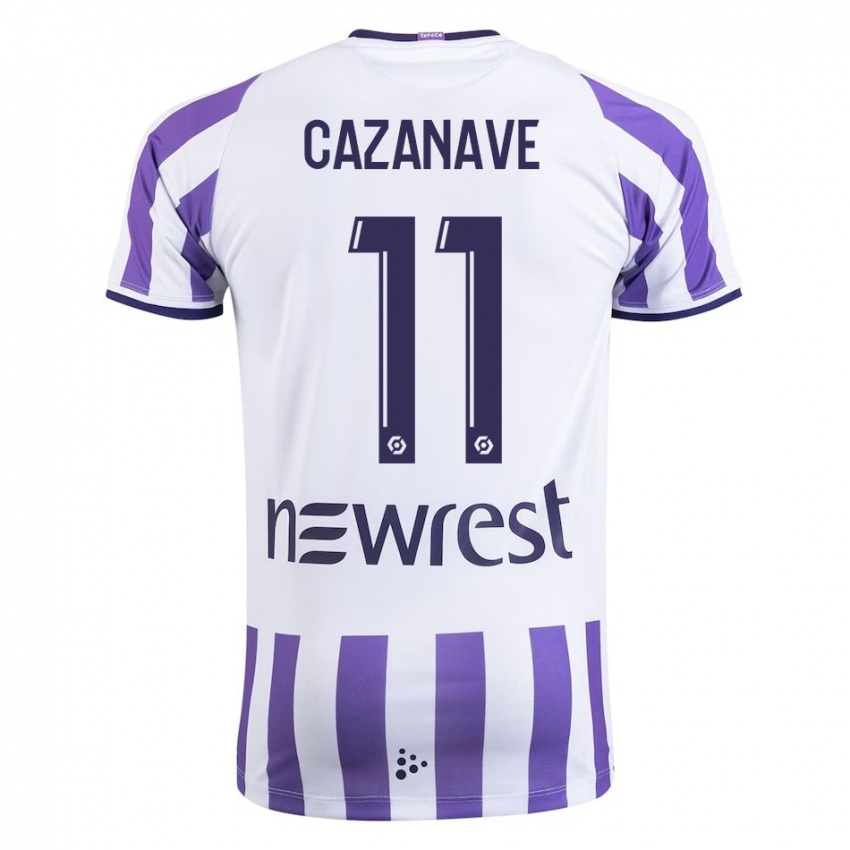 Niño Camiseta Julie Cazanave #11 Blanco 1ª Equipación 2023/24 La Camisa