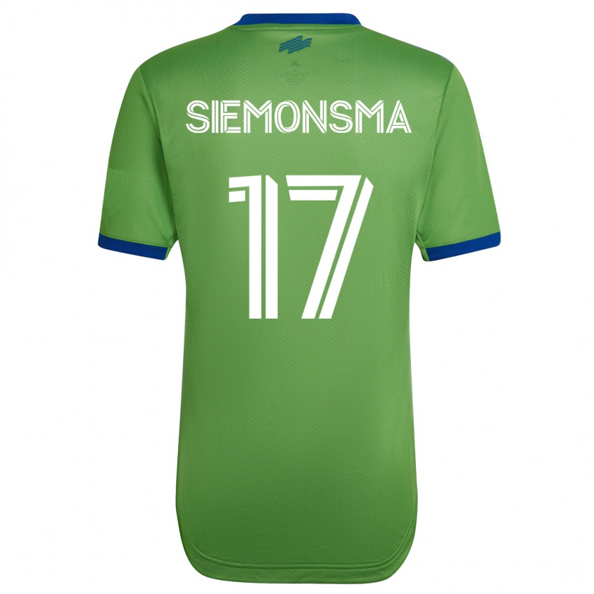 Niño Camiseta Sianna Siemonsma #17 Verde 1ª Equipación 2023/24 La Camisa