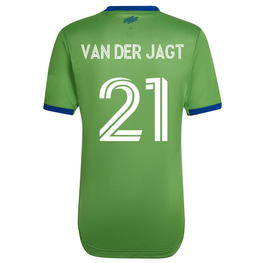 Niño Camiseta Olivia Van Der Jagt #21 Verde 1ª Equipación 2023/24 La Camisa