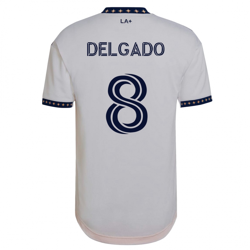 Niño Camiseta Mark Delgado #8 Blanco 1ª Equipación 2023/24 La Camisa