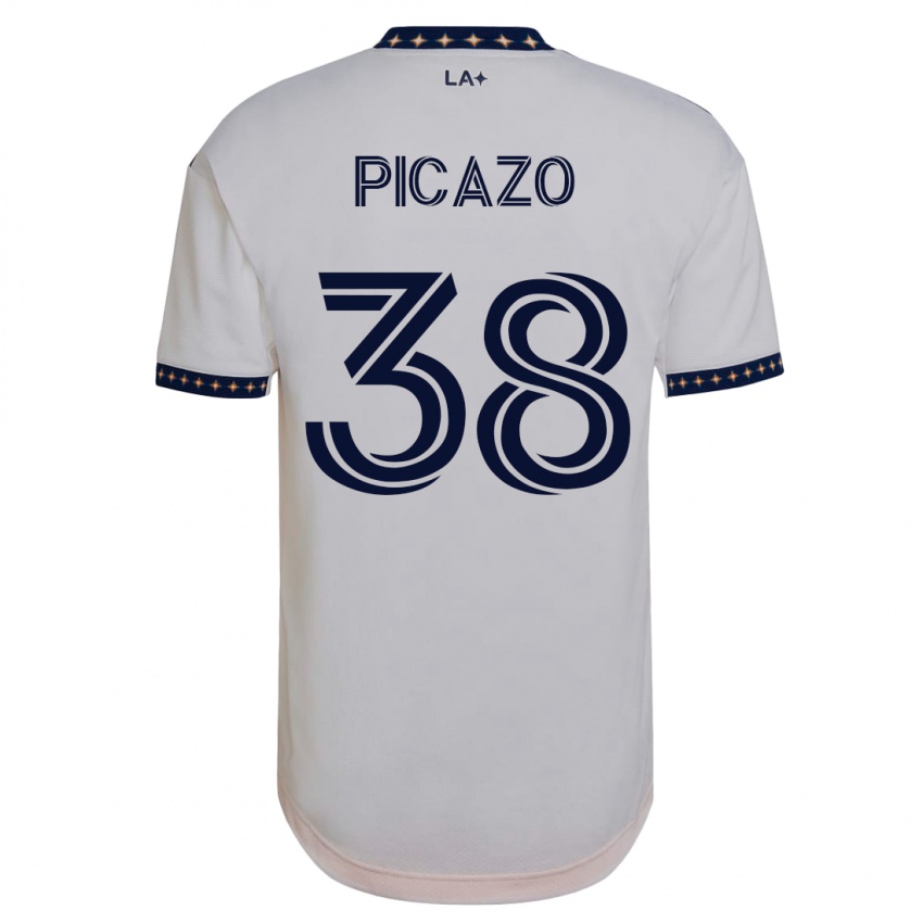 Niño Camiseta Axel Picazo #38 Blanco 1ª Equipación 2023/24 La Camisa