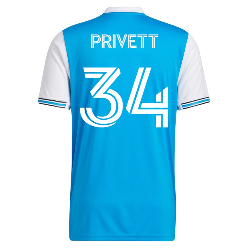 Niño Camiseta Andrew Privett #34 Azul 1ª Equipación 2023/24 La Camisa