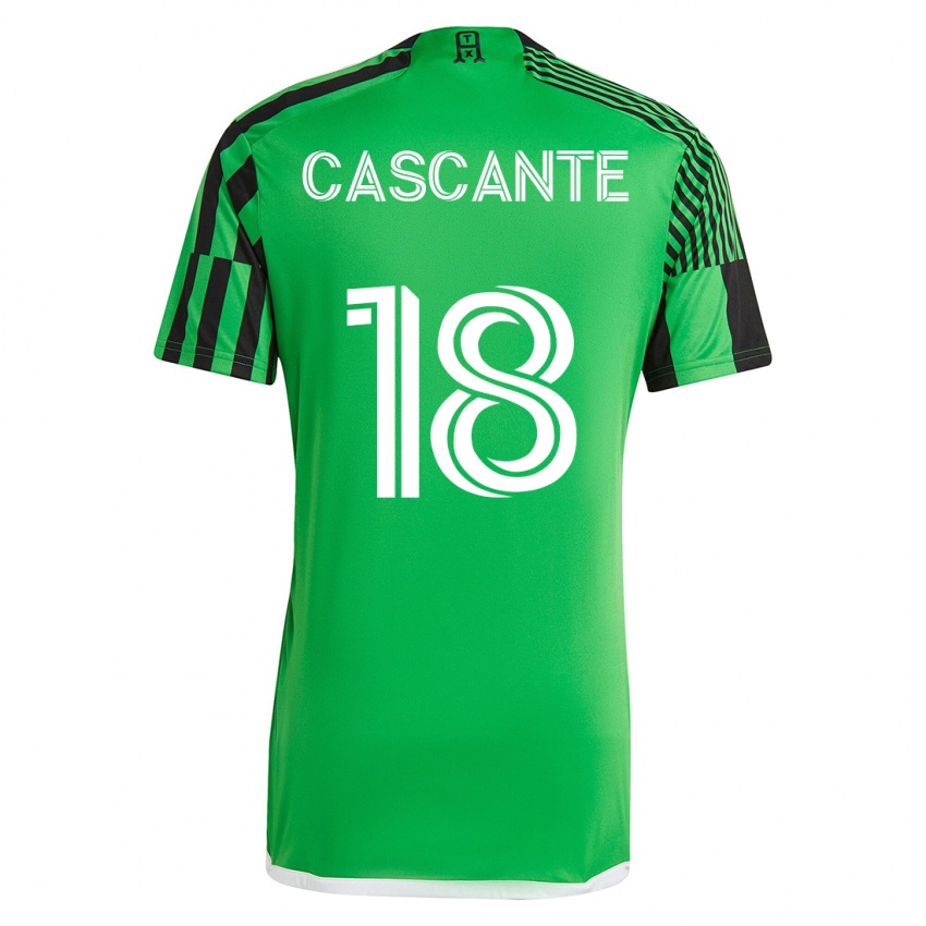 Niño Camiseta Julio Cascante #18 Verde Negro 1ª Equipación 2023/24 La Camisa
