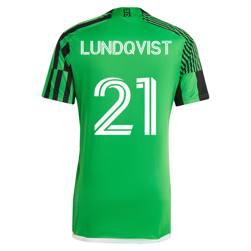 Niño Camiseta Adam Lundqvist #21 Verde Negro 1ª Equipación 2023/24 La Camisa