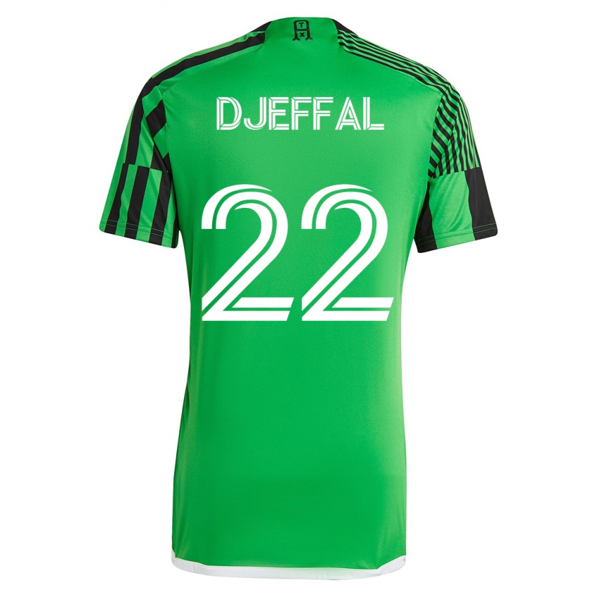 Niño Camiseta Sofiane Djeffal #22 Verde Negro 1ª Equipación 2023/24 La Camisa