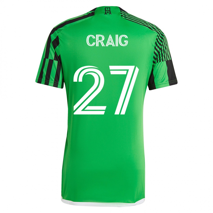 Niño Camiseta Brandan Craig #27 Verde Negro 1ª Equipación 2023/24 La Camisa