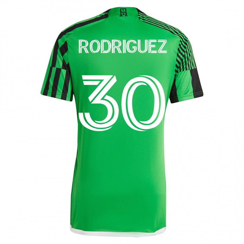 Niño Camiseta Memo Rodríguez #30 Verde Negro 1ª Equipación 2023/24 La Camisa
