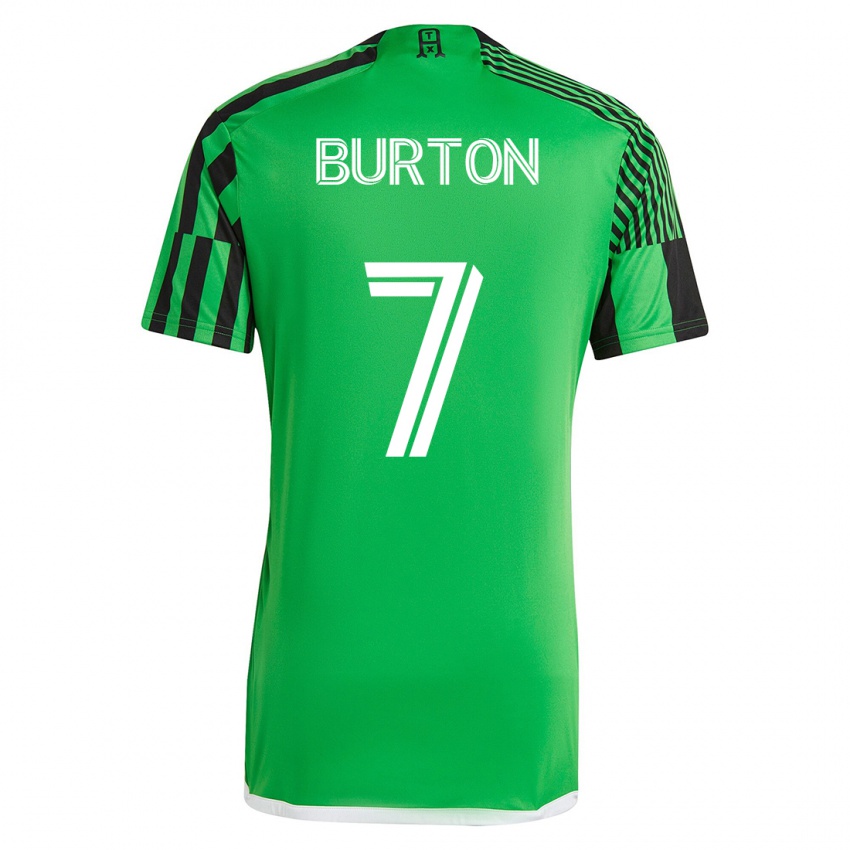 Niño Camiseta Micah Burton #7 Verde Negro 1ª Equipación 2023/24 La Camisa