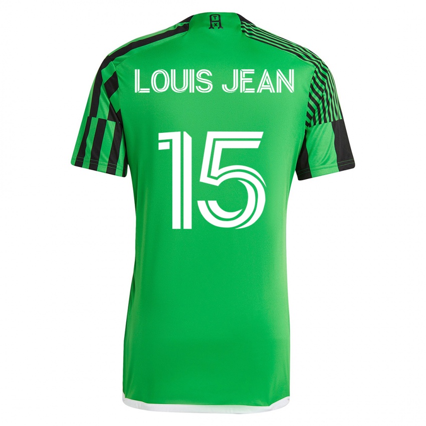 Niño Camiseta Steeve Louis-Jean #15 Verde Negro 1ª Equipación 2023/24 La Camisa