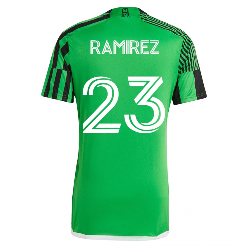 Niño Camiseta Alonso Ramírez #23 Verde Negro 1ª Equipación 2023/24 La Camisa