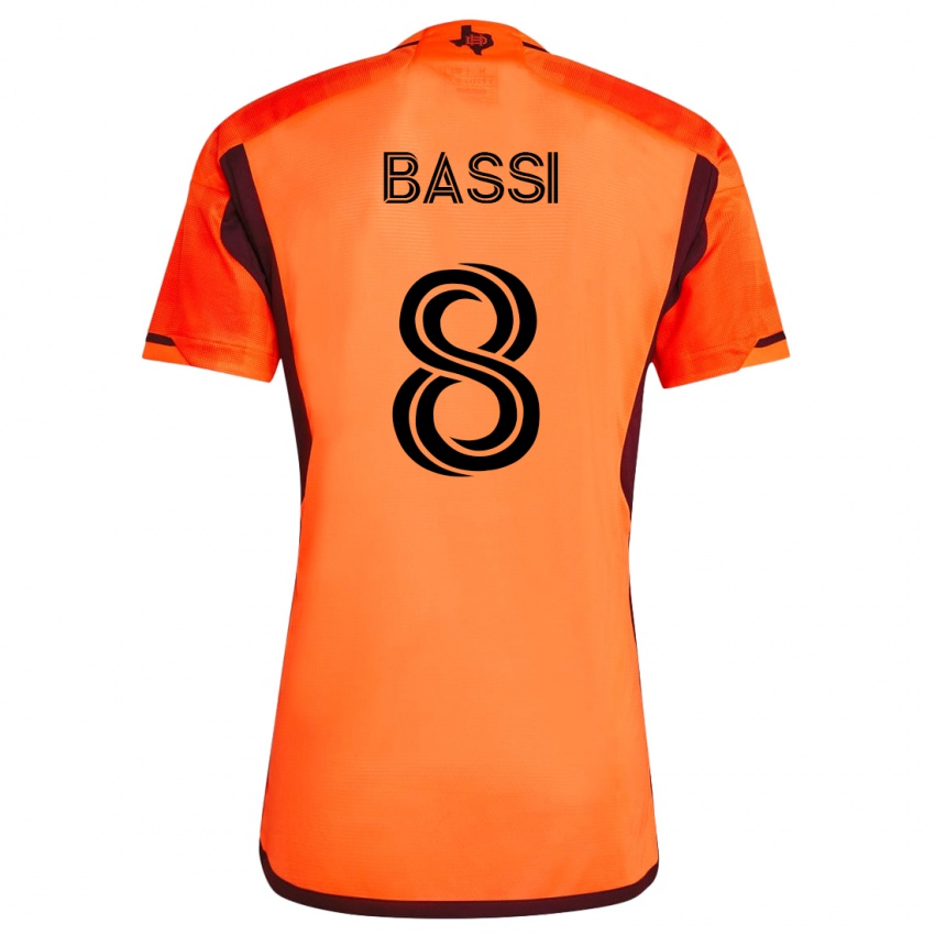 Niño Camiseta Amine Bassi #8 Naranja 1ª Equipación 2023/24 La Camisa