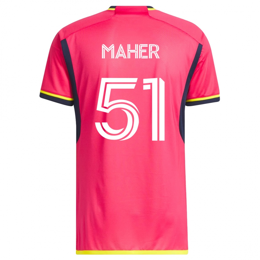 Niño Camiseta Josh Maher #51 Rosa 1ª Equipación 2023/24 La Camisa