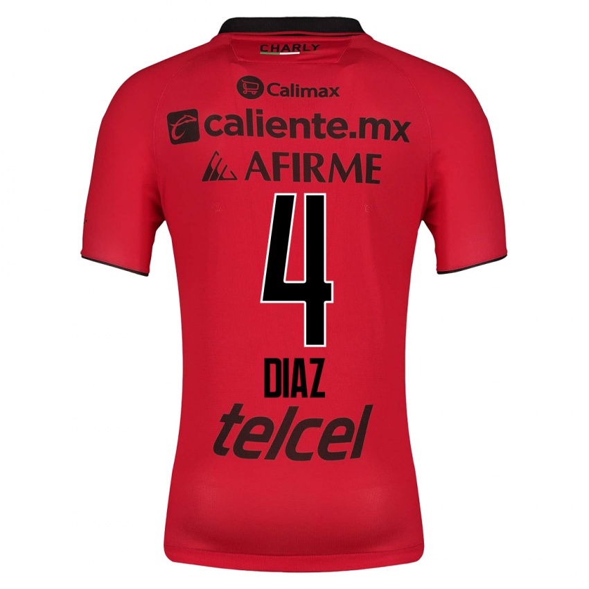 Niño Camiseta Nicolás Díaz #4 Rojo 1ª Equipación 2023/24 La Camisa