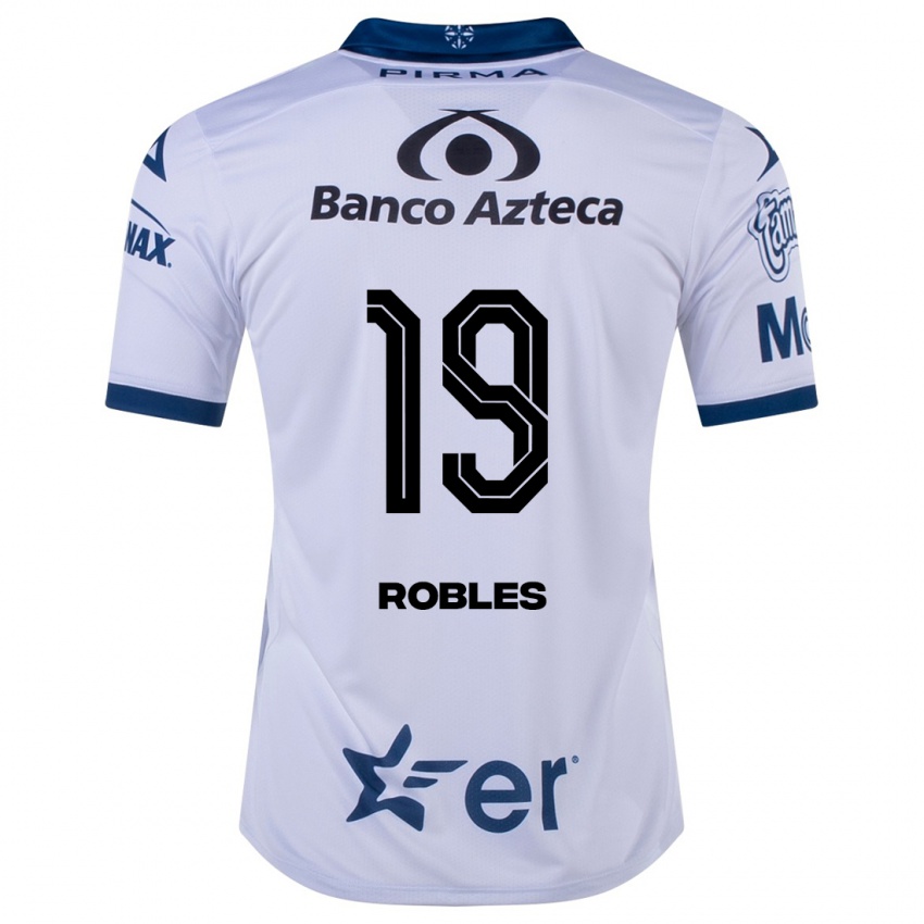 Niño Camiseta Ángel Robles #19 Blanco 1ª Equipación 2023/24 La Camisa