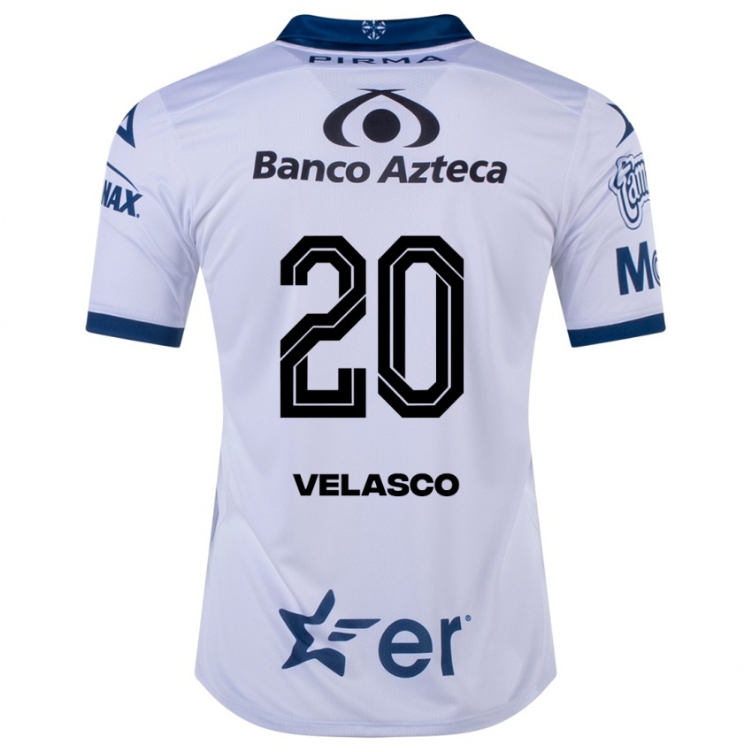 Niño Camiseta Kevin Velasco #20 Blanco 1ª Equipación 2023/24 La Camisa