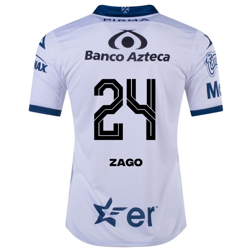 Niño Camiseta Diego Zago #24 Blanco 1ª Equipación 2023/24 La Camisa