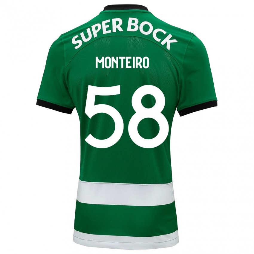 Niño Camiseta David Monteiro #58 Verde 1ª Equipación 2023/24 La Camisa