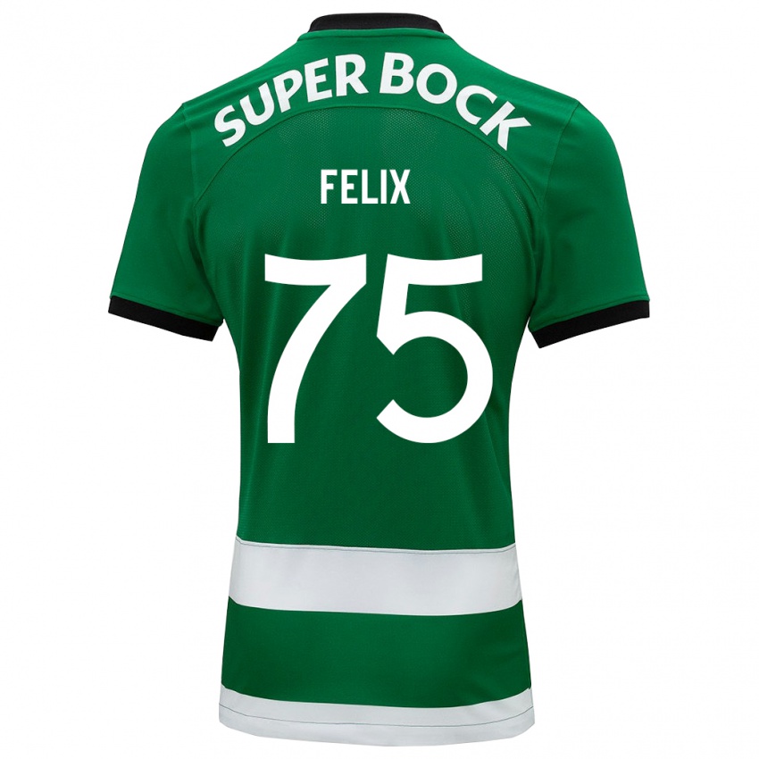 Niño Camiseta Vando Félix #75 Verde 1ª Equipación 2023/24 La Camisa