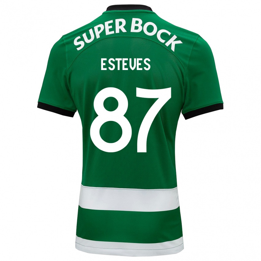 Niño Camiseta Gonçalo Esteves #87 Verde 1ª Equipación 2023/24 La Camisa