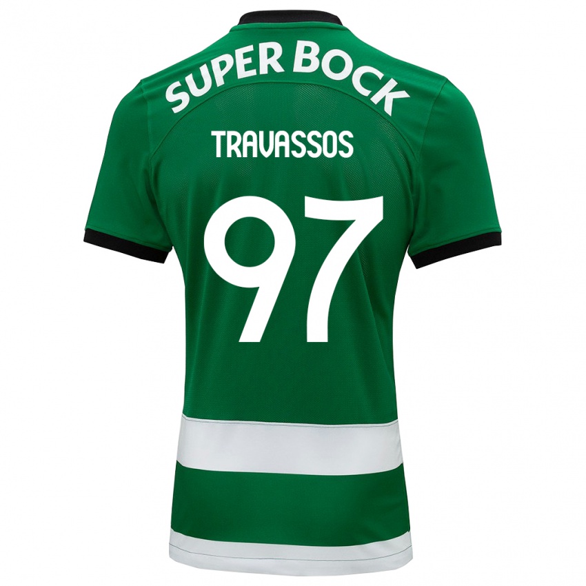 Niño Camiseta Travassos #97 Verde 1ª Equipación 2023/24 La Camisa