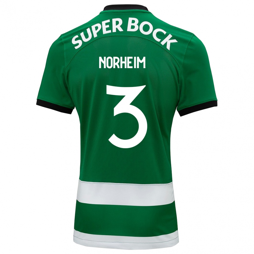 Niño Camiseta Andrea Norheim #3 Verde 1ª Equipación 2023/24 La Camisa