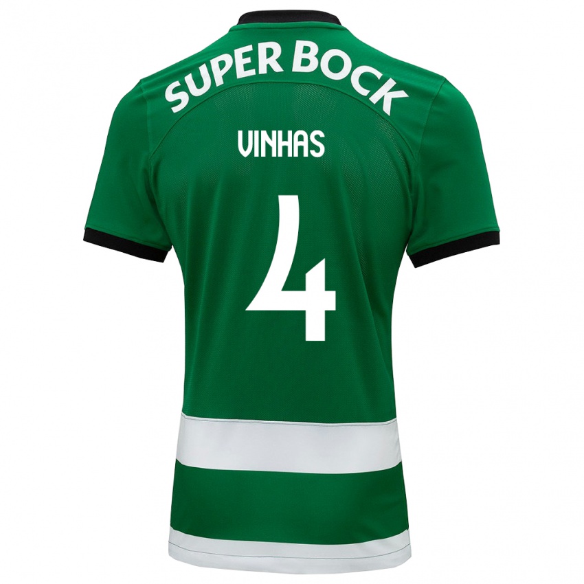 Niño Camiseta Gabriela Vinhas #4 Verde 1ª Equipación 2023/24 La Camisa