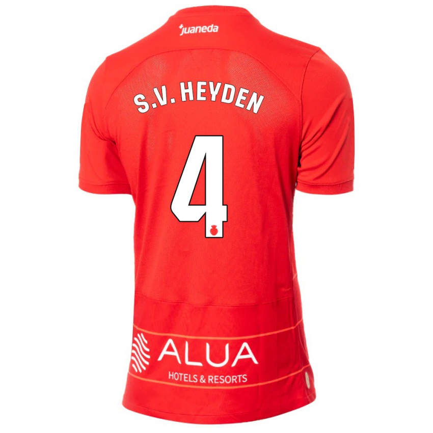 Niño Camiseta Siebe Van Der Heyden #4 Rojo 1ª Equipación 2023/24 La Camisa